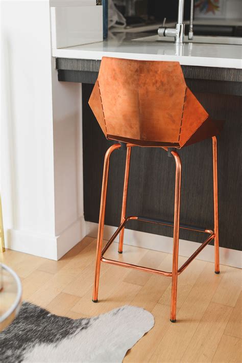 copper metal good for fabric stool|copper bar stools for kitchen.